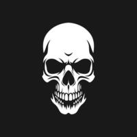 a skull with a big mouth on a black background vector
