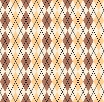 Argyle seamless pattern in warm colors. Geometric checkerboard pattern of diamonds and lines. Classic pattern for knitted winter sweaters and vests.