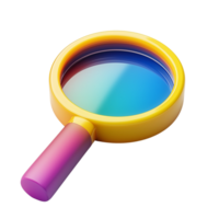 Elegant 3D Search Icon in Soft Colors Isolated on Transparent Background png