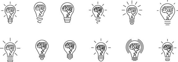 Light Bulb line icon, isolated on white background. Idea sign, solution, thinking concept. vector