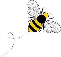 Honey bee icon. Insect character vector
