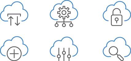 Cloud technology icons set vector