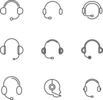 Support line icons set. Support service icon, hotline customer advice, call help center. Trendy stroke signs for website, apps and UI. set of support thin line icons isolated on white background. vector