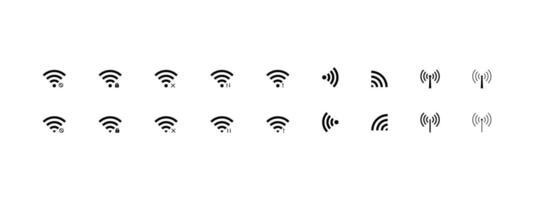 Wifi Signal Icons Set. Network signal, Internet sign. WIFI. Wifi signal strength. Wireless technology. Radio signals waves vector