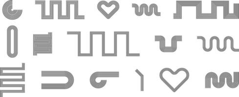 Line geometric arch and circle abstract shapes. Retro elements, vintage design illustration. vector