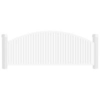 Wooden fence with a curved top vector