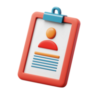 A dynamic 3D job description icon with a focus on recruitment, isolated on a transparent background png
