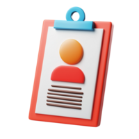 A professional 3D job description icon with clean lines, isolated on a transparent background png