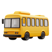 3D bus icon with a futuristic design and sleek appearance, isolated on a transparent background png