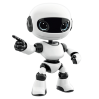 A 3D Robot Consultant with Playful Eyes and a Friendly Gesture, Isolated on Transparent Background png
