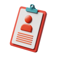 A 3D job description icon with abstract design elements, isolated on a transparent background png