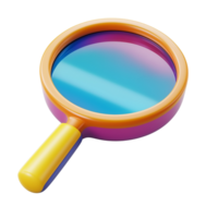 3D Multi-Colored Search Icon Isolated on Transparent Background png