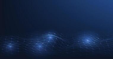 Geometric mesh lines on a dark blue background. vector