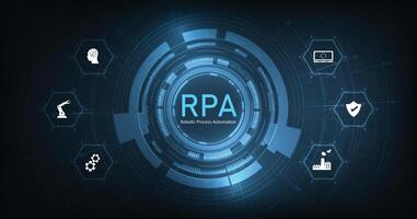 Robotic process automation RPA concept. vector