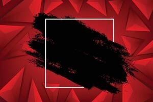 Abstract red background with black square frame vector