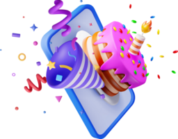Render Phone with Cracker and Chocolate Cake png