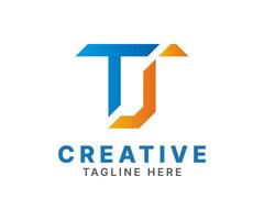 TJ letter abstract initial logo design illustration template for business. vector