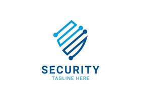 Security shield logo design with creative and modern style for digital business. vector