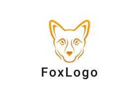 Fox logo design template illustration with orange color and fox head concepts. vector