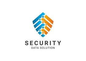 Data security logo icon symbol design with gradient colorful shield concept for business. vector