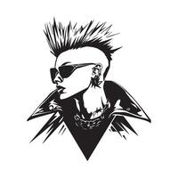 Punk Fashion Stock image. Punk Rock Style Images isolated on white background vector