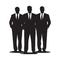 Silhouette of standing businessman isolated on white background vector