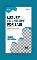 Luxurious Home Furniture social media story banner design template and web post banner vector