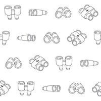 Outline Collection of Binoculars Seamless Pattern illustration Design vector