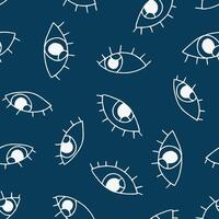 Outline Bunch of Eye Seamless Pattern illustration Design vector