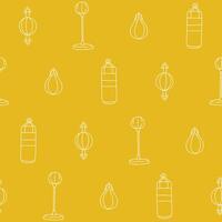 Outline Collection of Boxing Bag Seamless Pattern illustration for Print, Wallpaper vector