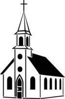 Church building with a cross design vector