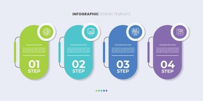 Business infographic template. 4 Step timeline journey. Process diagram, 4 options on white background, Infograph elements vector