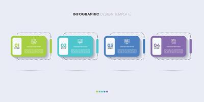 Business infographic template. 4 Step timeline journey. Process diagram, 4 options on white background, Infograph elements vector