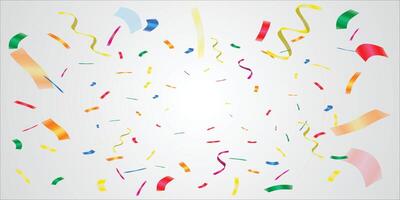 Confetti illustration for festival background Colorful tinsel and confetti explosion Multicolor confetti on transparent background Event and party celebration Festival elements vector