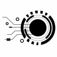 circle frame technology elements black vector