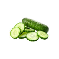Cucumber slices neatly arranged on a clean transparent background, showcasing their vibrant green color and fresh texture. png