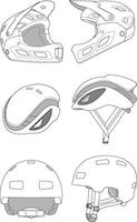 Technical Drawing of a bicycle helmet vector
