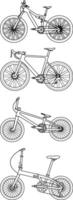 Line Art Bicycles of Various Types vector