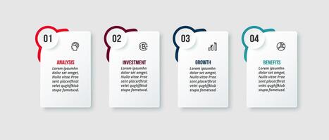 4 steps of infographic template. vector
