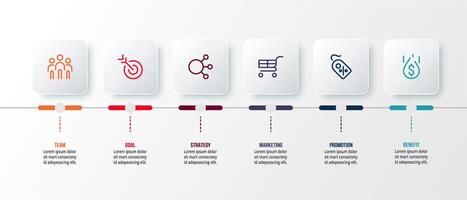 Timeline square for business infographic template vector