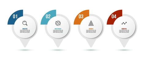 Infographic template with 4 steps. vector