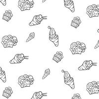 Ice cream pattern. Cute hand drawn ice cream background. vector