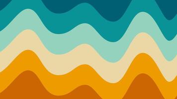 Abstract retro colorful dynamic waves background vector