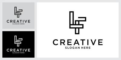 LF or FL initial letter logo design template vector
