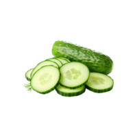 Cucumber slices neatly arranged on a clean transparent background, showcasing their vibrant green color and fresh texture. png