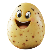 A cartoon potato with a big smile png