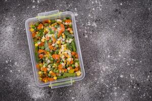 Set of various frozen vegetables photo