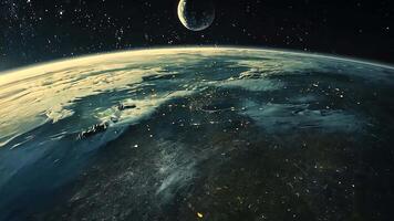 incroyable images de le Terre et lune dans espace cette Capturer le beauté et grandeur de notre planète et ses voisins dans le étoilé nuit ciel. video