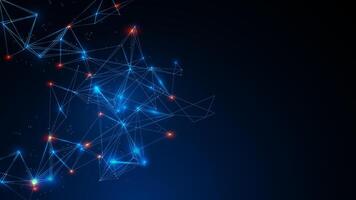 Abstract technology quantum background. Science and futuristic molecule. Blue plexus glowing light editable vector