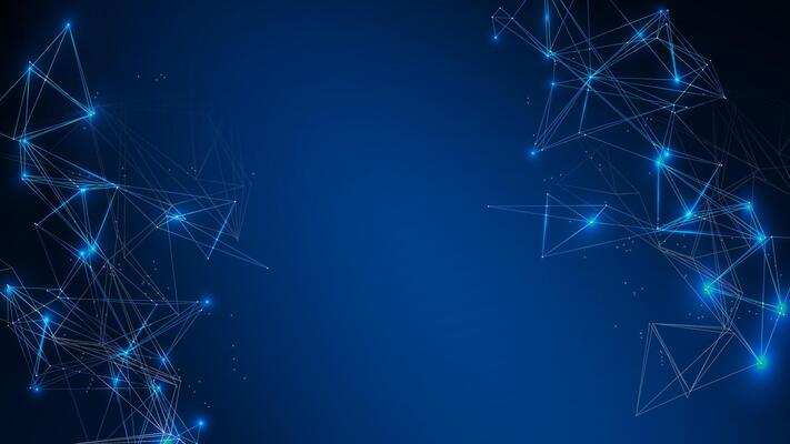 Abstract technology quantum background. Science and futuristic molecule. Blue plexus glowing light editable